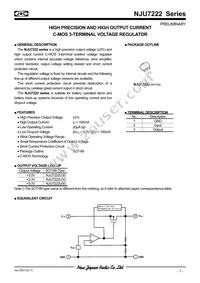 NJU7222U50 Datasheet Cover