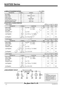 NJU7222U50 Datasheet Page 2