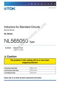 NL565050T-103J-PF Datasheet Cover