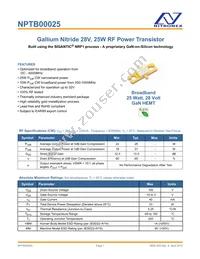 NPTB00025B Datasheet Cover