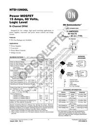 NTD15N06L-001 Datasheet Cover