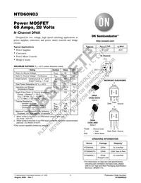 NTD60N03-001 Datasheet Cover