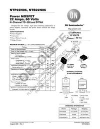 NTP22N06 Datasheet Cover