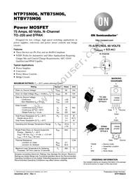 NTP75N06 Datasheet Cover