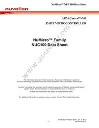NUC100VD3AN Datasheet Cover
