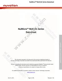 NUC131SD2AE Datasheet Cover