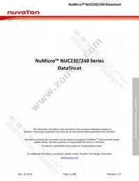 NUC230VE3AE Datasheet Cover