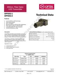 OPF692-2 Datasheet Cover