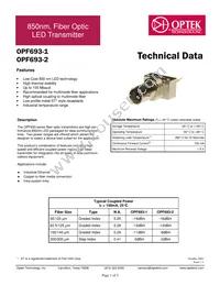 OPF693-1 Datasheet Cover