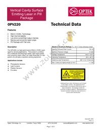 OPV220 Datasheet Cover