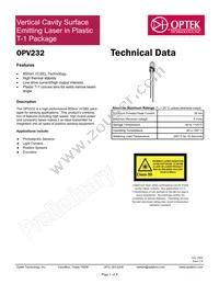 OPV232 Datasheet Cover