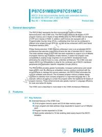 P87C51MB2BA/02 Datasheet Cover