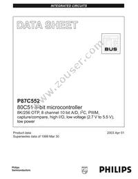 P87C552SBAA Datasheet Cover