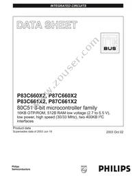P87C661X2FA Datasheet Cover