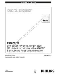 P87LPC768FN Datasheet Cover