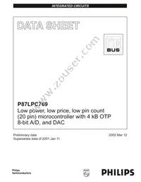P87LPC769HD Datasheet Cover