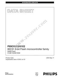 P89C61X2BBD/00 Datasheet Cover