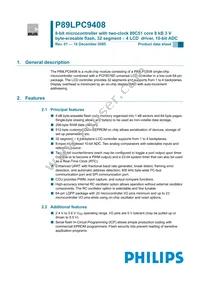 P89LPC9408FBD Datasheet Cover