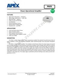 PA05A Datasheet Cover