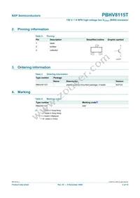 PBHV8115T Datasheet Page 3