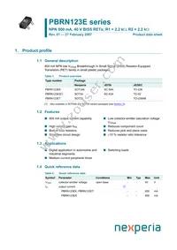 PBRN123ES Datasheet Cover