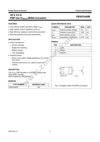 PBSS3540M Datasheet Page 2