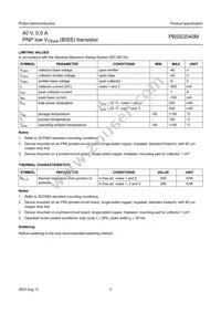 PBSS3540M Datasheet Page 3