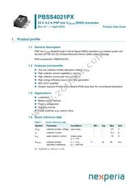 PBSS4021PX Datasheet Cover