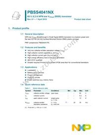 PBSS4041NX Datasheet Cover