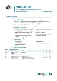 PBSS4041NZ Datasheet Cover