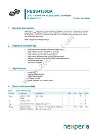 PBSS4130QAZ Datasheet Cover