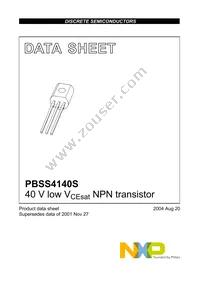 PBSS4140S Datasheet Cover
