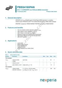 PBSS4160PAN Datasheet Cover