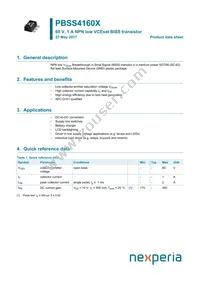 PBSS4160XX Datasheet Cover