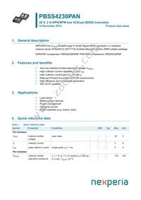 PBSS4230PAN Datasheet Cover