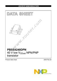 PBSS4240DPN Datasheet Page 2