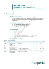 PBSS4240XF Datasheet Cover