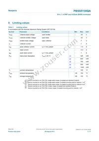 PBSS5130QAZ Datasheet Page 3