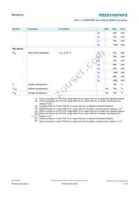 PBSS5160PAPSX Datasheet Page 3