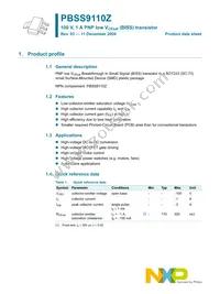 PBSS9110Z Datasheet Page 2