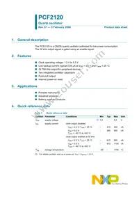 PCF2120U/10AA/1 Datasheet Cover