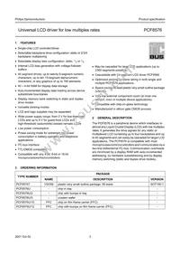 PCF8576T/1 Datasheet Page 3