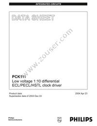 PCK111BD Datasheet Cover