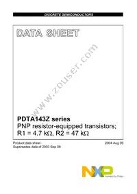 PDTA143ZK Datasheet Cover