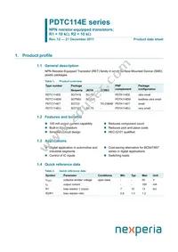PDTC114ET/DG/B2 Datasheet Cover