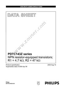 PDTC143ZS Datasheet Cover