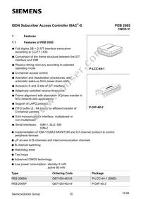 PEB2086H-V14TR Datasheet Page 10