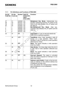 PEB2086H-V14TR Datasheet Page 12