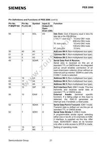 PEB2086H-V14TR Datasheet Page 21