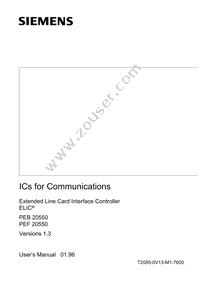 PEF 20550 H V2.1 Datasheet Cover